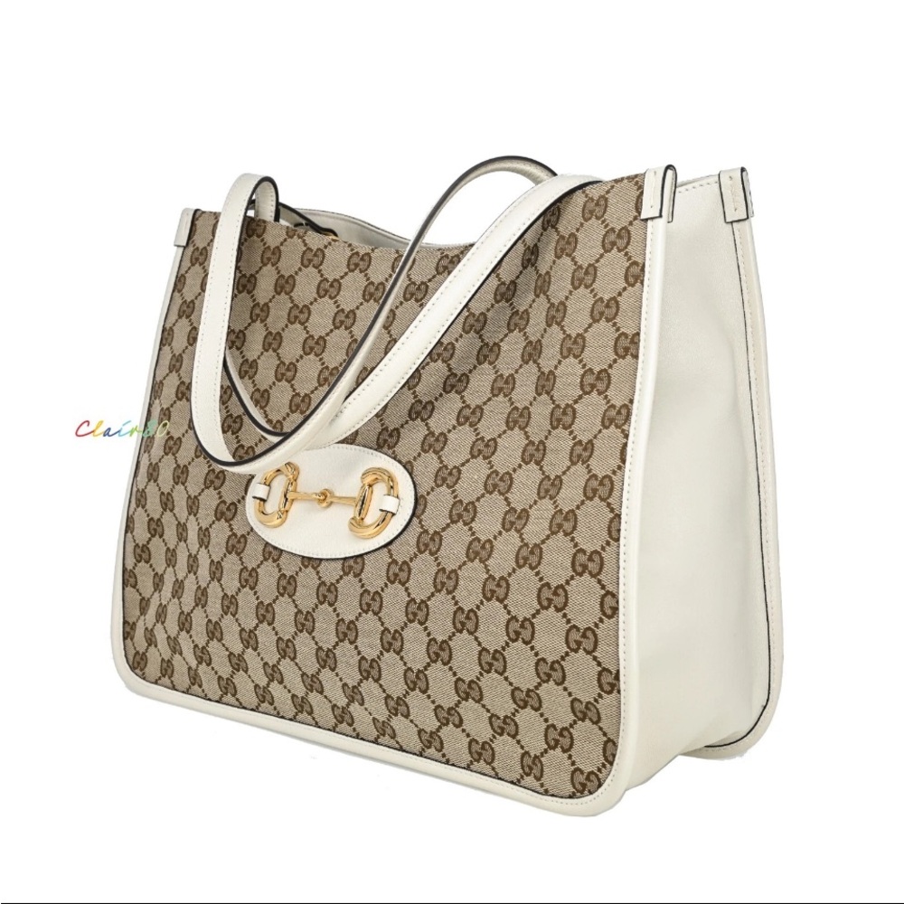 New Sakai Calfskin Lux Horsebit 1955 Tote beige Ebony Mystic white - Picture 8 of 10